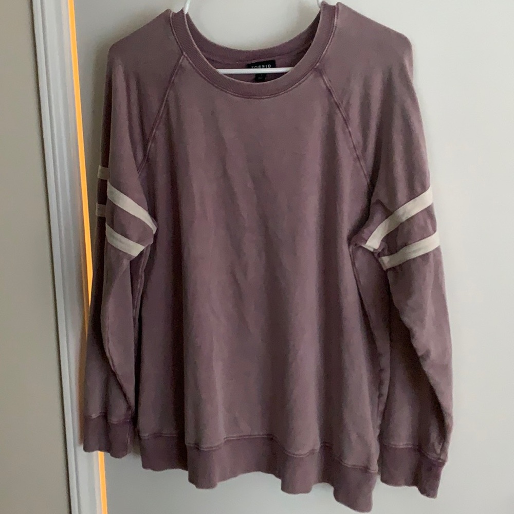 EUC Torrid Purple Crew Burnout Sweatshirt Sz 1X